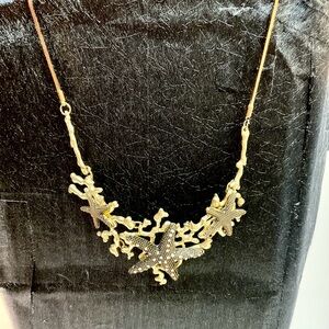 Gold Necklace with bronze starfish